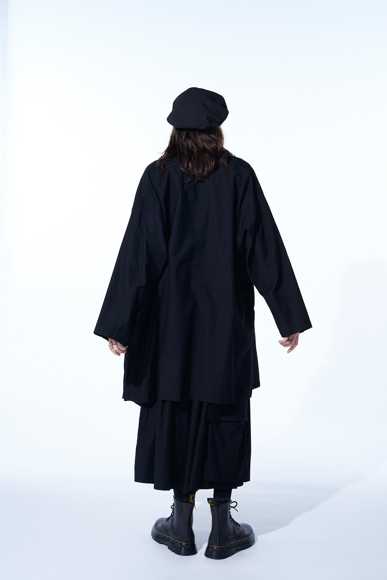 COTTON TWILL FLAME DOUBLE DRAPE COAT