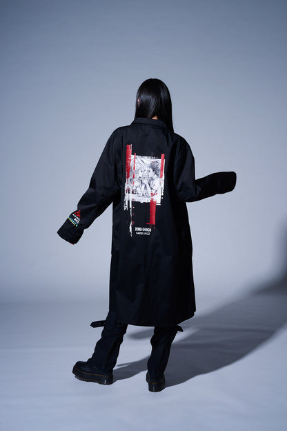 S'YTExKAZUO UMEZZ T/C TWILL ENGINEER COAT PRINTED WITH ARTWORK FEATURING ZOKU-SHINGO-REMINISCENCE-