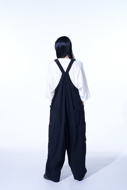 COTTON/HEMP TWILL GUSSETED ZIPPERED POCKET OVERALL