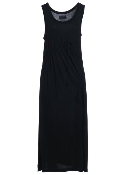 RAYON JERSEY STRINGS GATHERED DRESS