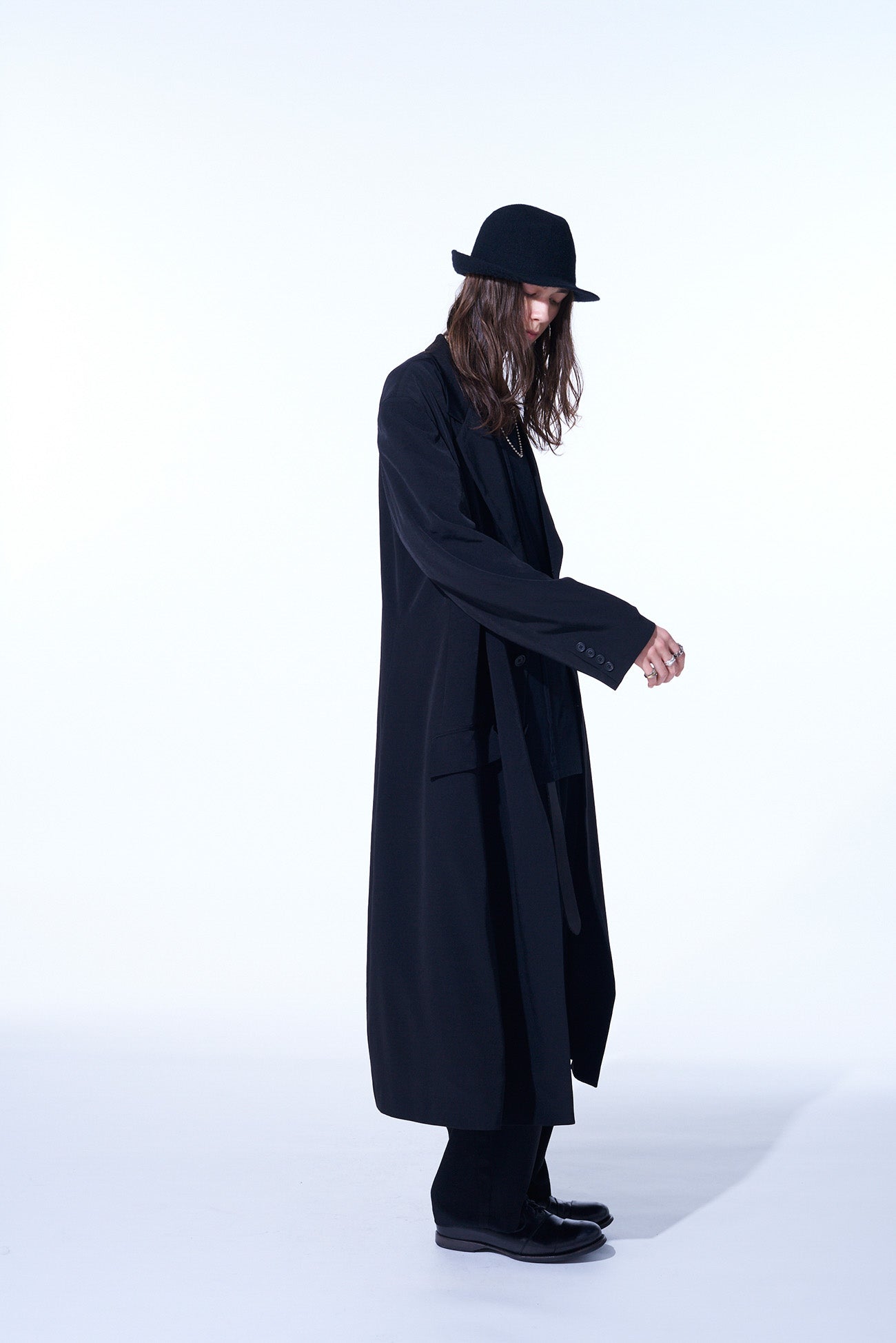 CREPE DE CHINE OVERSIZED NOTCHED LAPEL LONG JACKET – THE SHOP YOHJI YAMAMOTO