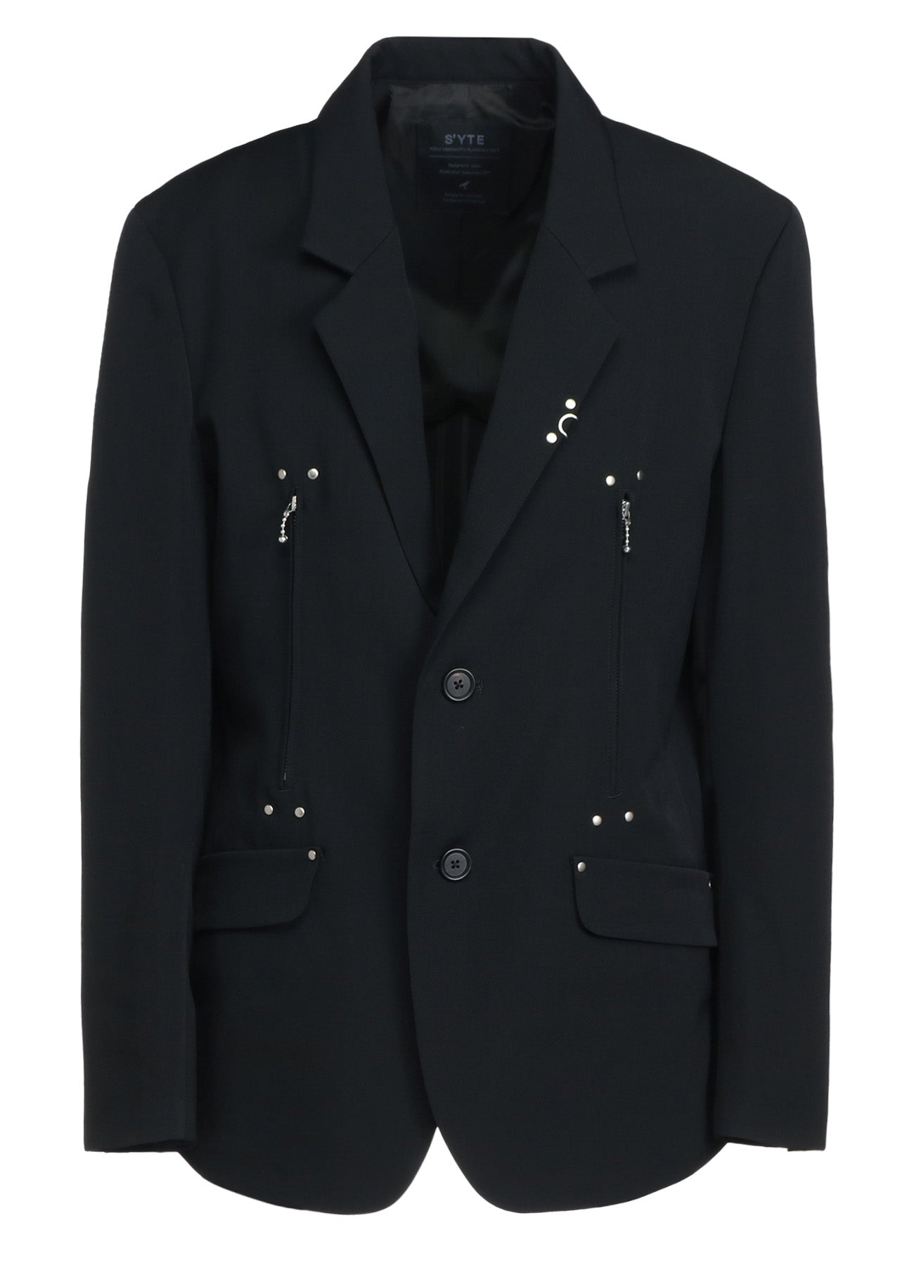 WASHER FINISHED WOOL GABARDINE STUDS JACKET