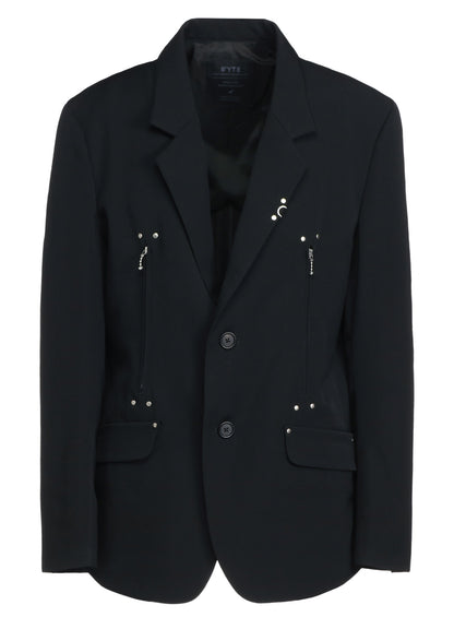 WASHER FINISHED WOOL GABARDINE STUDS JACKET