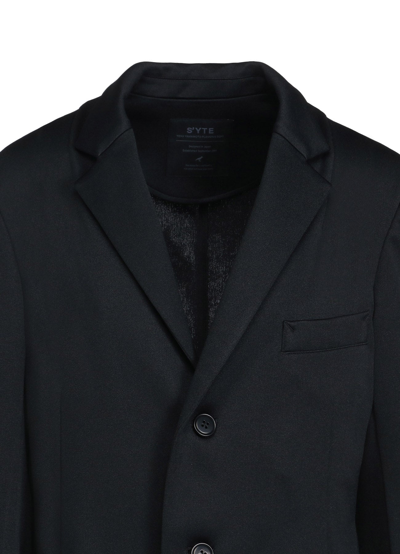 POLYESTER SMOOTH JERSEY NOTCHED LAPELS SLIM JACKET