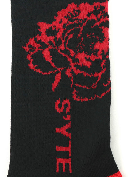 COTTON PLAIN STITCH FLORAL SOCKS