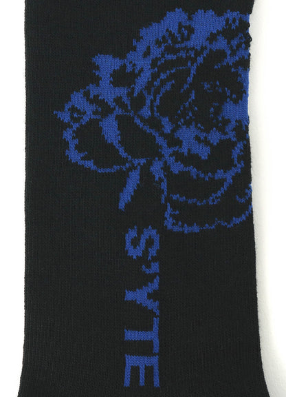 COTTON PLAIN STITCH FLORAL SOCKS