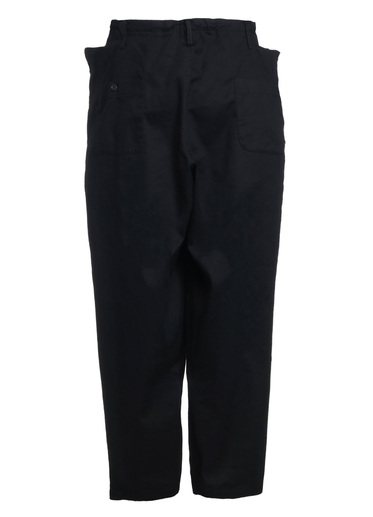 COTTON TWILL DRAWSTRING WIDE PANTS WITH ZIP SIDE POCKET