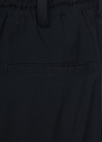 RAYON WASHER TWILL STRINGS GATHERED CROPPED PANTS