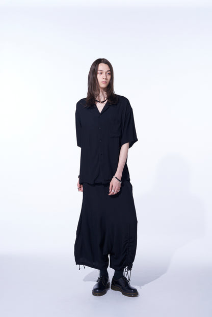 RAYON WASHER TWILL STRINGS GATHERED SAROUEL PANTS