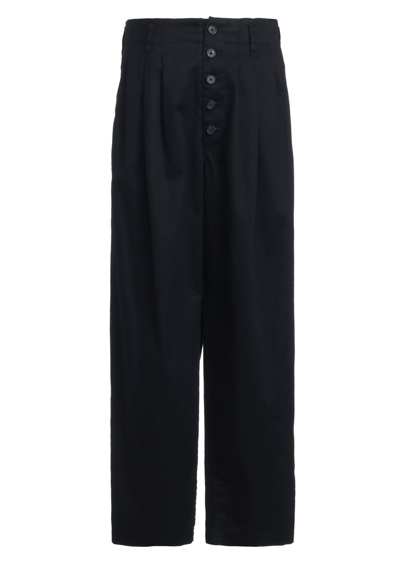 COTTON TWILL 3-TUCK WIDE TROUSERS WITH SIDE STRIPES