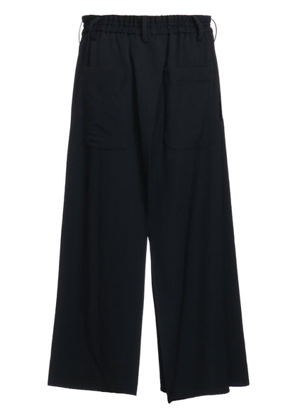 WASHER FINISHED WOOL GABARDINE LAYERED PANTS