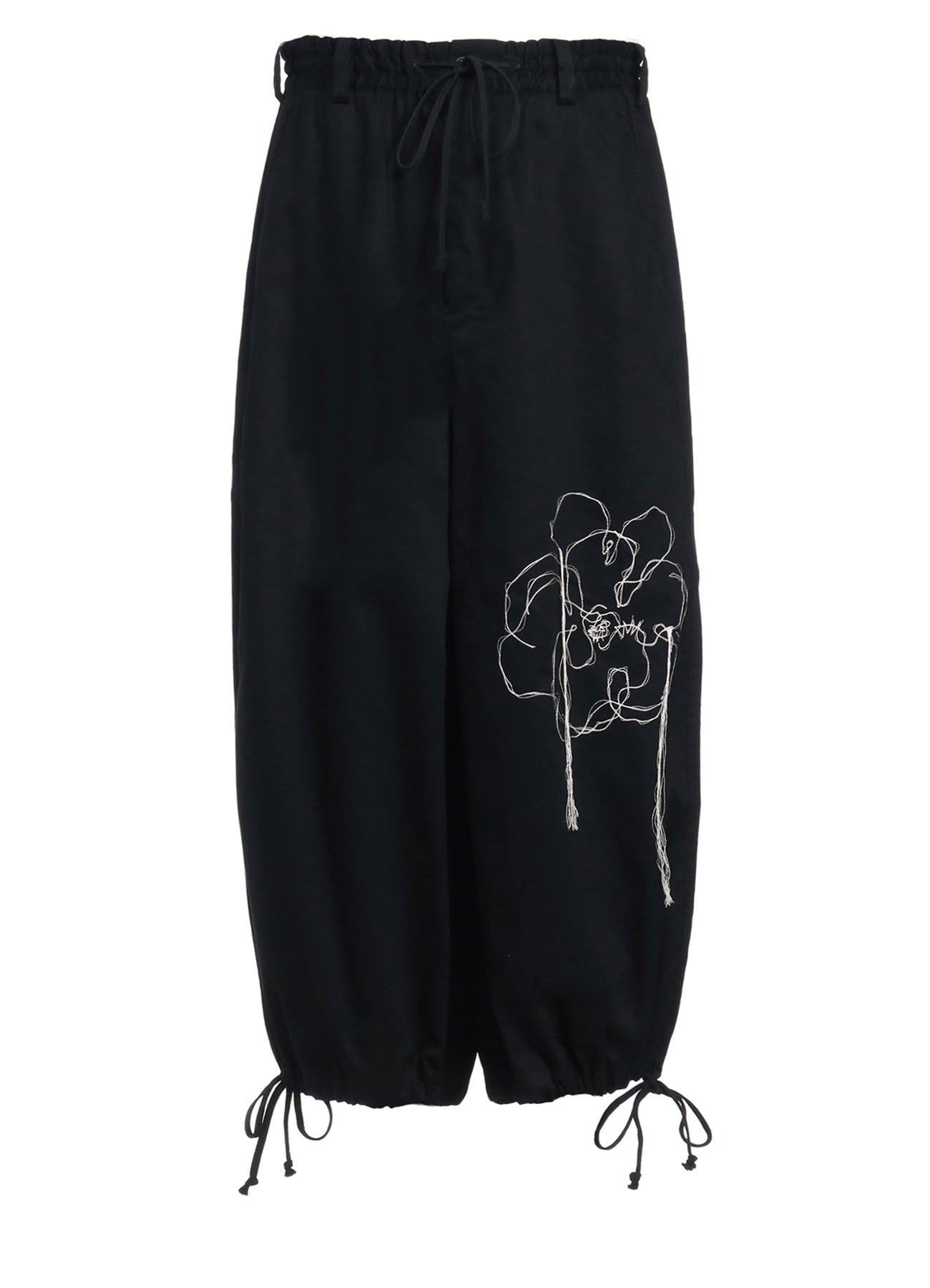 COTTON TWILL “PEONY“ EMBROIDERY HAKAMA BALLOON PANTS