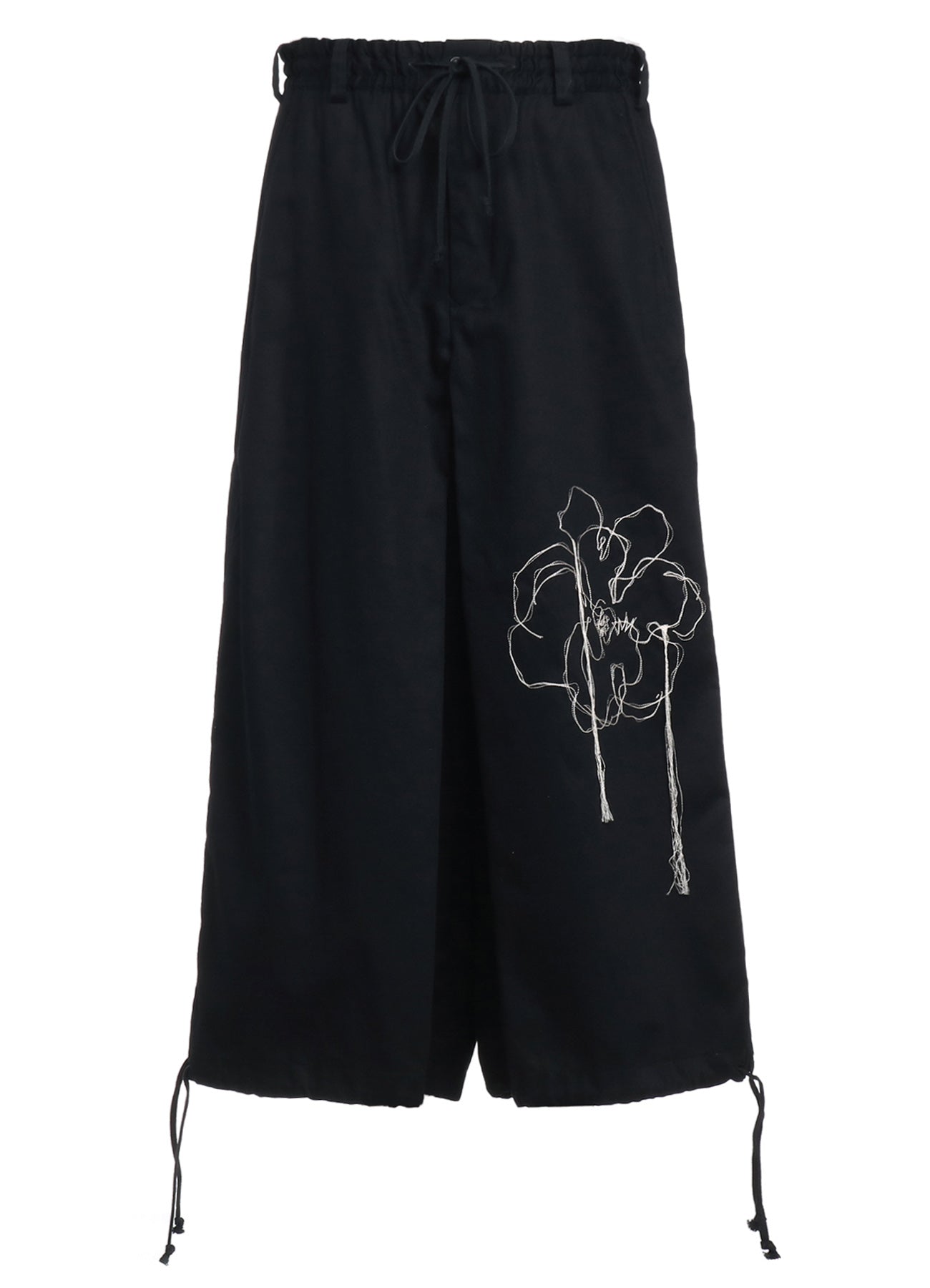 COTTON TWILL “PEONY“ EMBROIDERY HAKAMA BALLOON PANTS