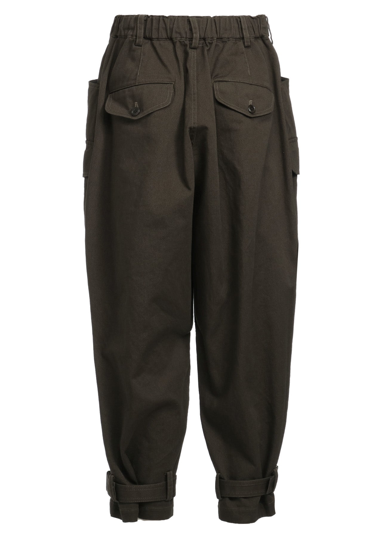 COTTON DRILL CARGO PANTS WITH BELTED HEMS