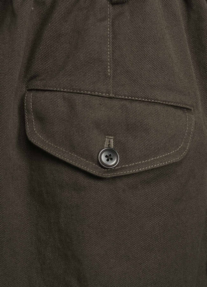 COTTON DRILL CARGO PANTS WITH BELTED HEMS