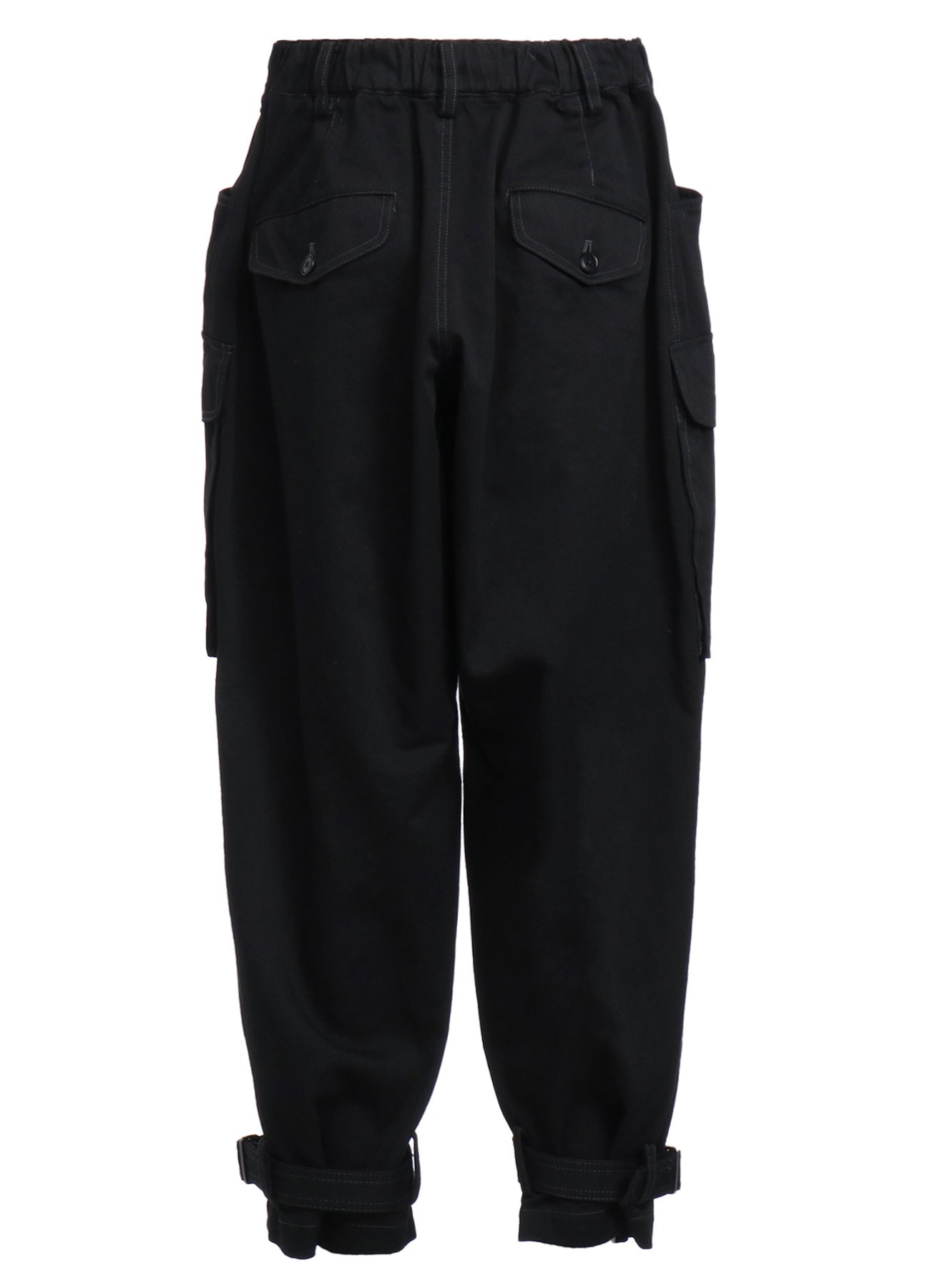 COTTON DRILL CARGO PANTS WITH BELTED HEMS