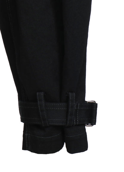 COTTON DRILL CARGO PANTS WITH BELTED HEMS