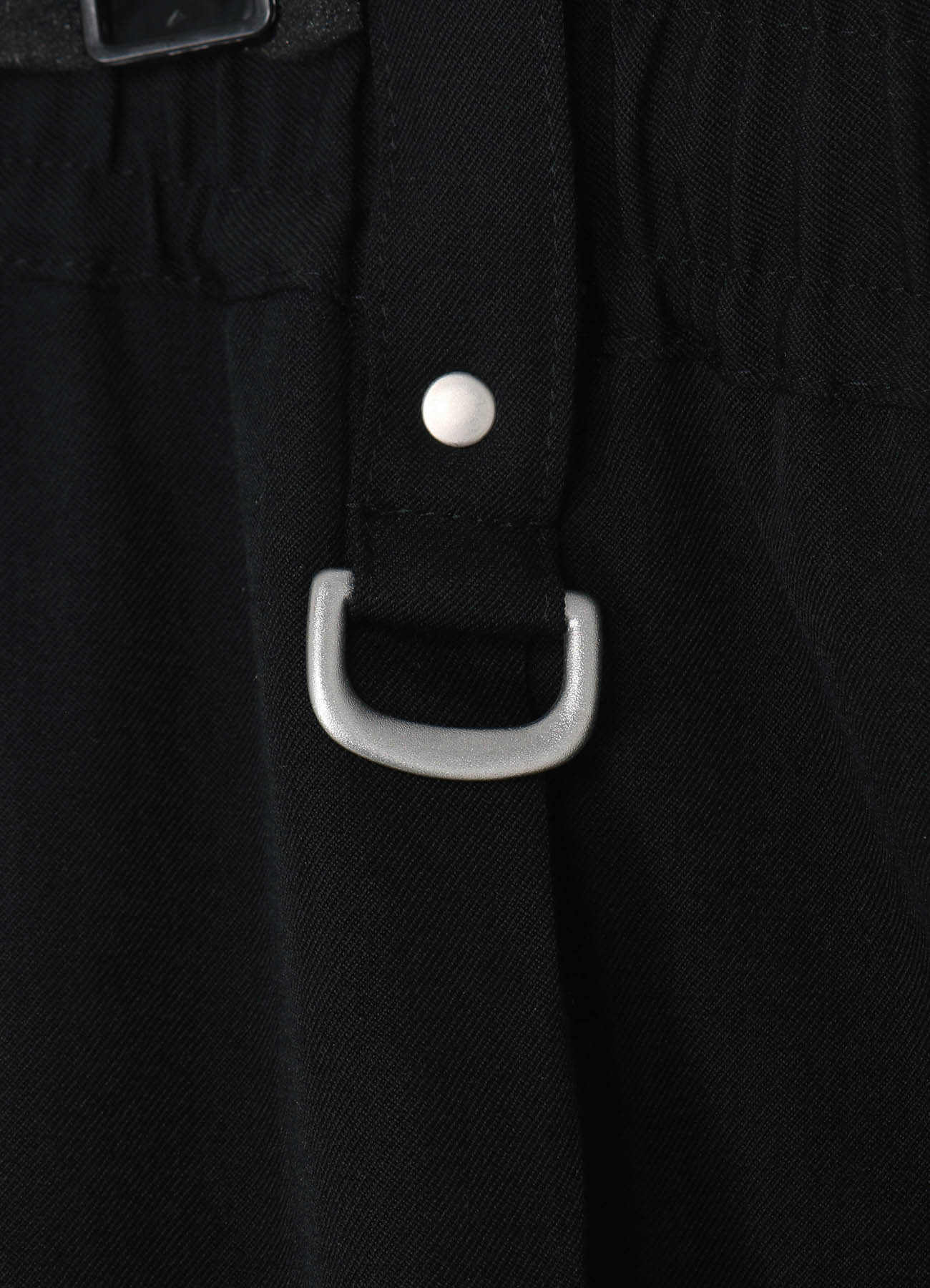 WASHER FINISHED WOOL GABARDINE STUDS SLIM SAROUEL PANTS