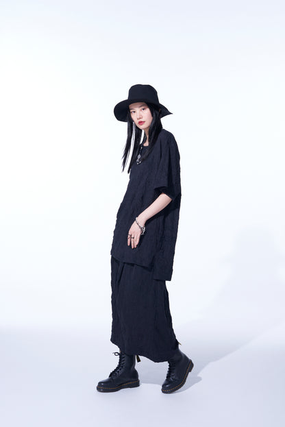 CATCH-WASHER FINISH COTTON JERSEY CULOTTE PANTS