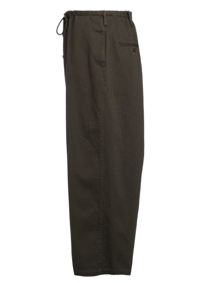 COTTON DRILL DRAWSTRING WIDE PANTS