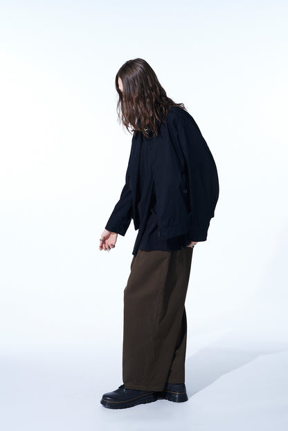 COTTON DRILL DRAWSTRING WIDE PANTS