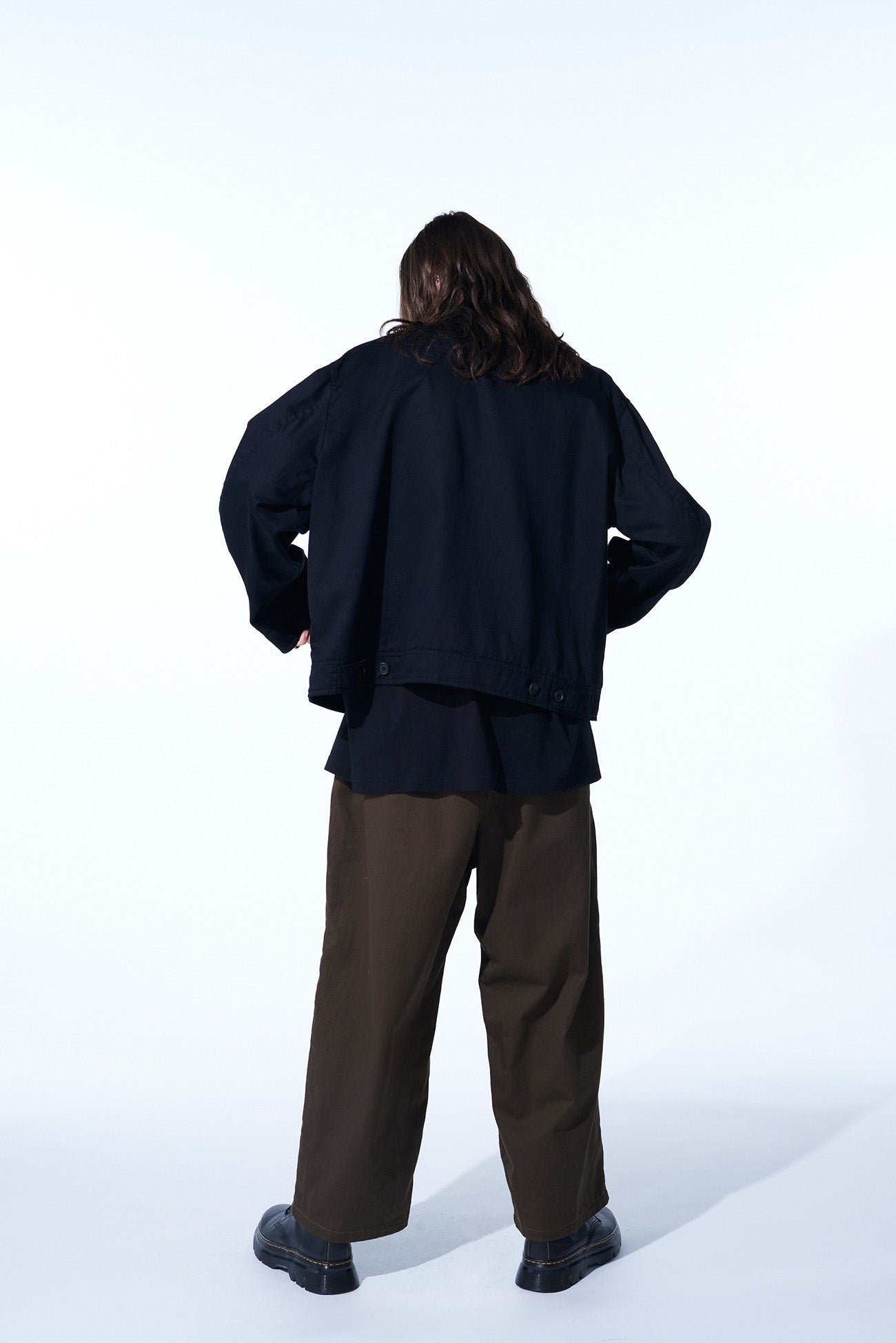 COTTON DRILL DRAWSTRING WIDE PANTS