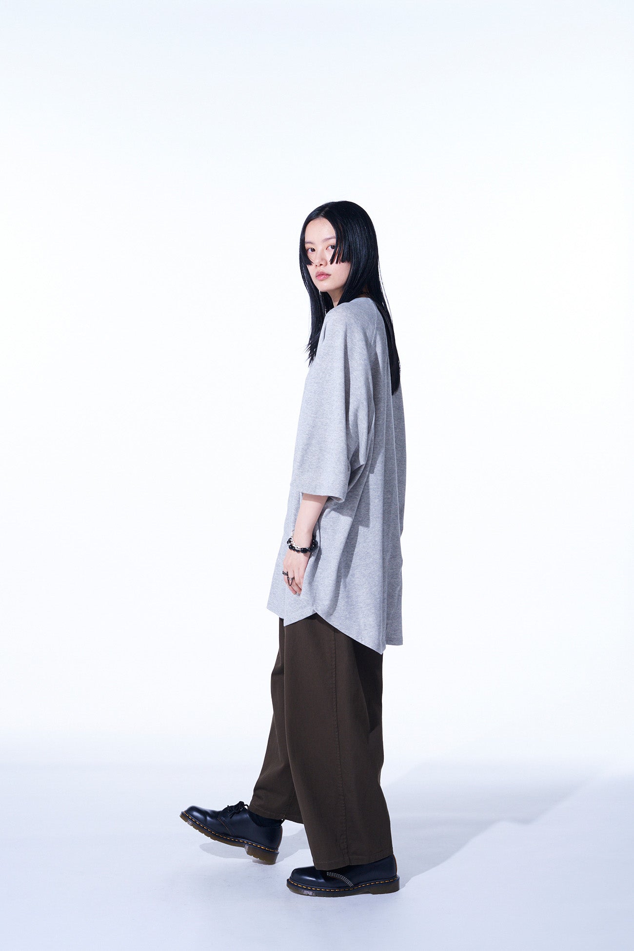 COTTON DRILL DRAWSTRING WIDE PANTS