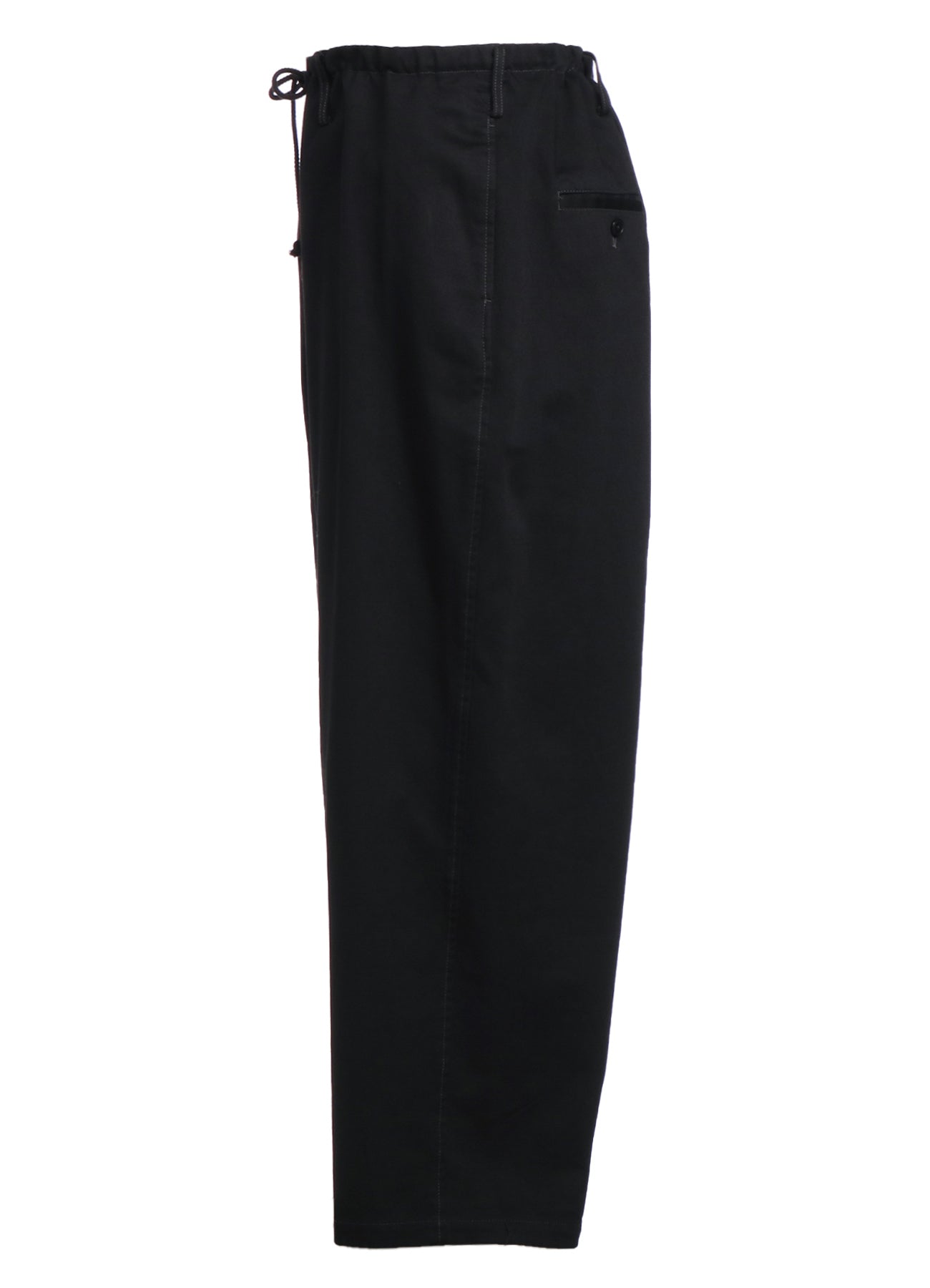 COTTON DRILL DRAWSTRING WIDE PANTS