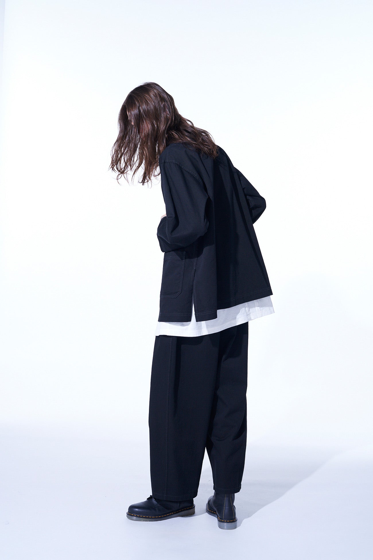 COTTON DRILL DRAWSTRING WIDE PANTS