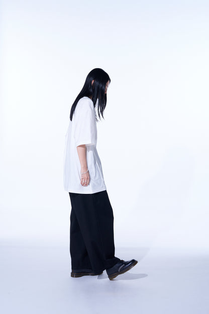 COTTON DRILL DRAWSTRING WIDE PANTS