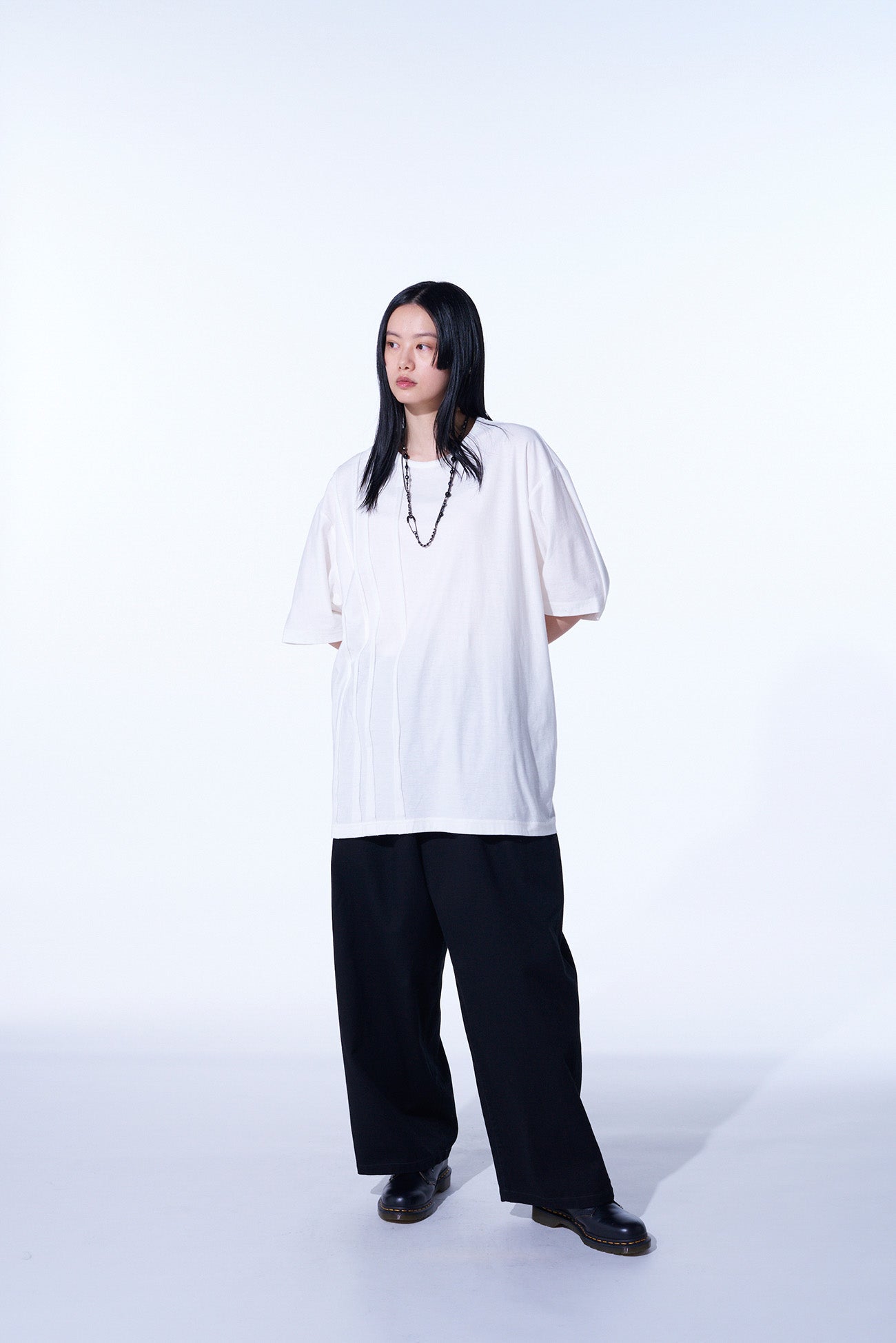 COTTON DRILL DRAWSTRING WIDE PANTS