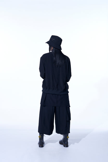 RAYON WASHER TWILL CARGO CULOTTE PANTS