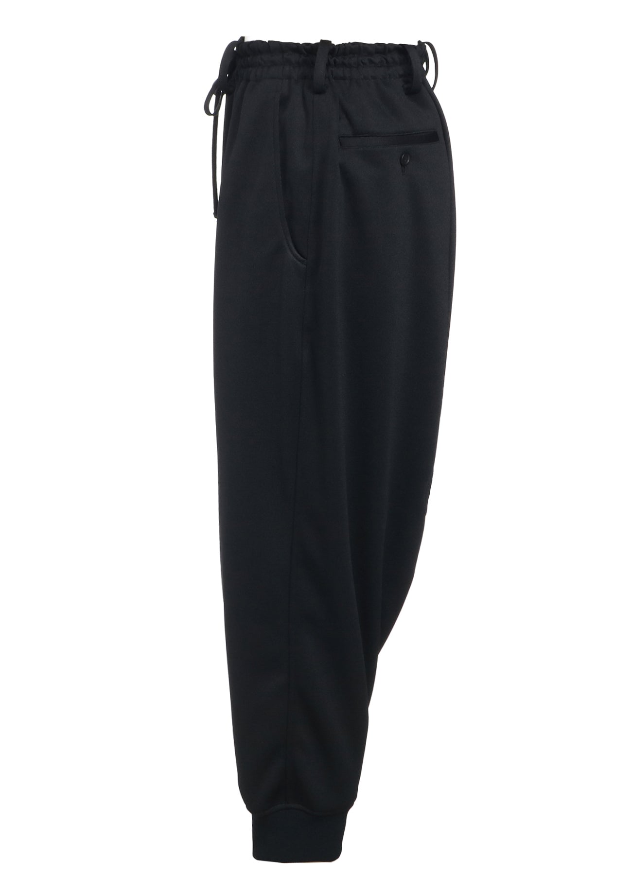 POLYESTER SMOOTH JERSEY BALLOON SARUEL PANTS WITH RIBBED HEMS