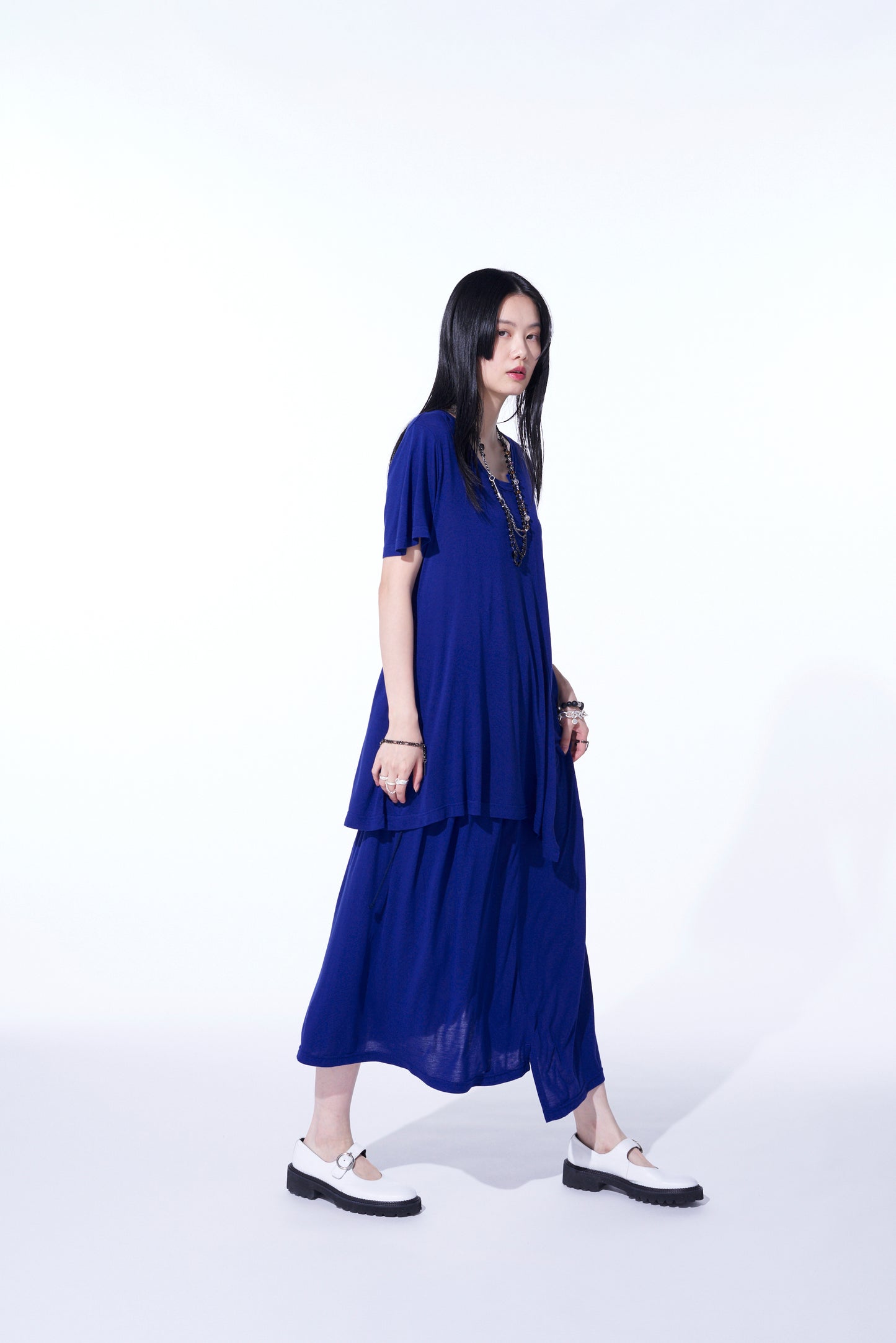 RAYON JERSEY STRINGS GATHERED SKIRT