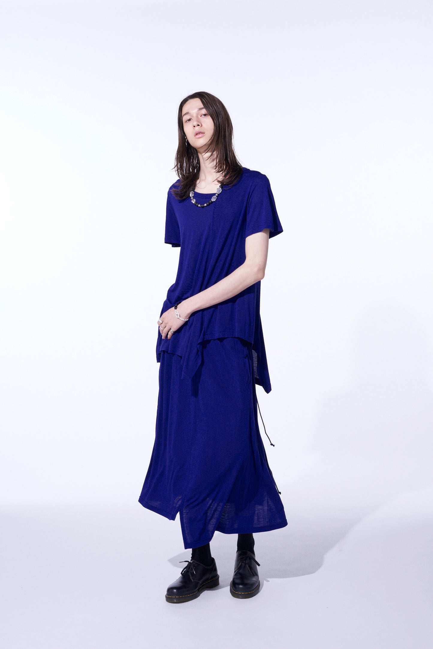 RAYON JERSEY STRINGS GATHERED SKIRT