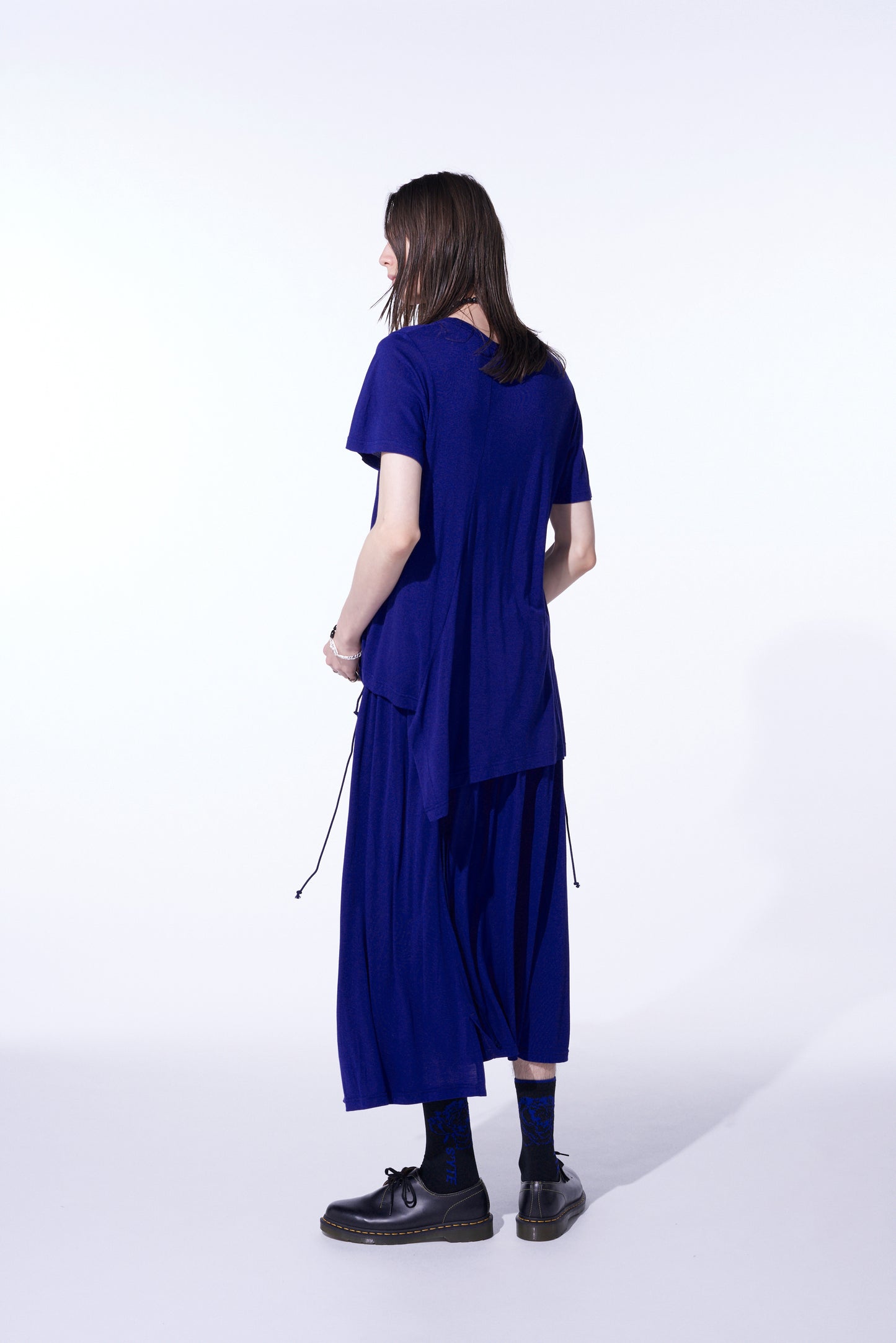 RAYON JERSEY STRINGS GATHERED SKIRT