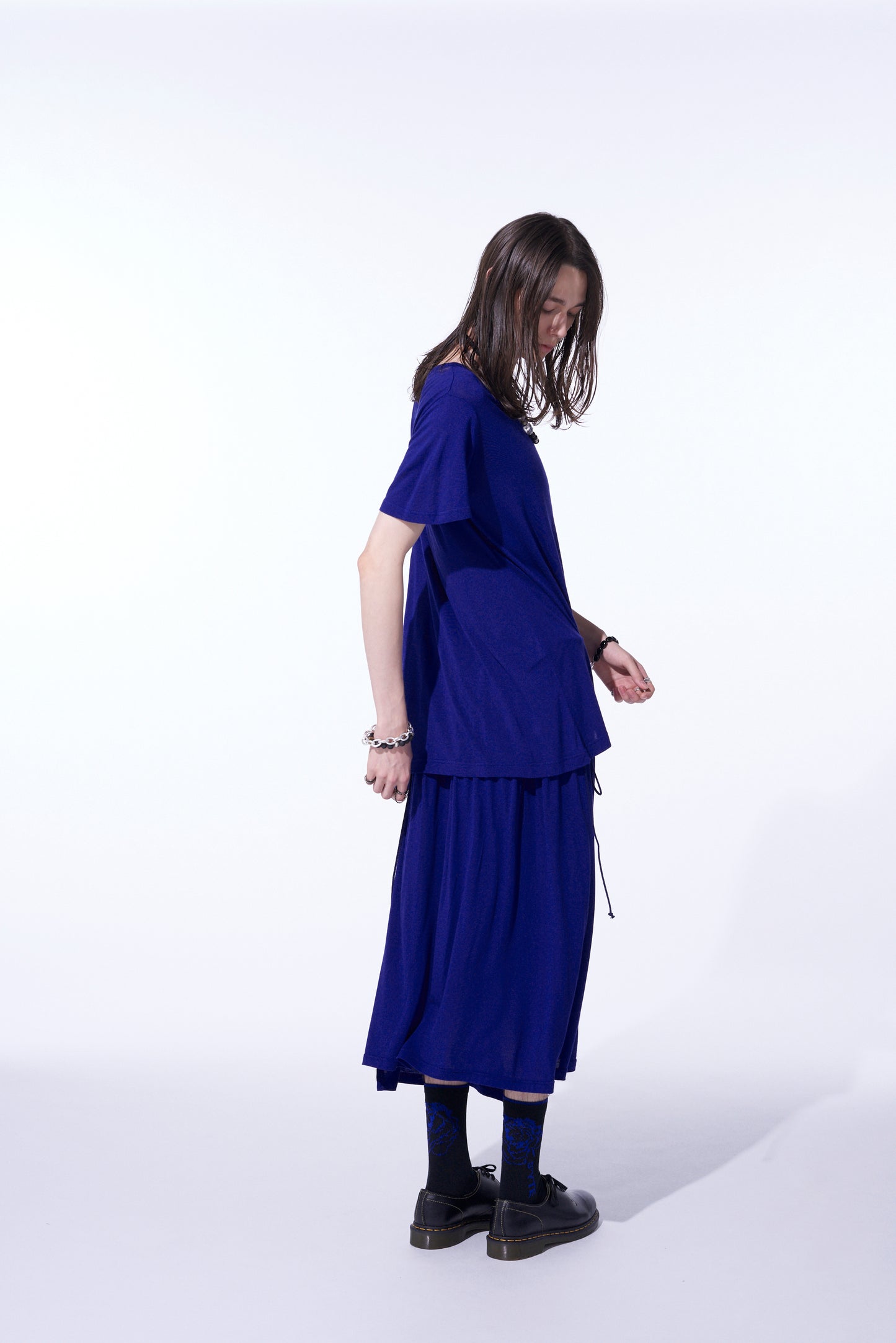 RAYON JERSEY STRINGS GATHERED SKIRT