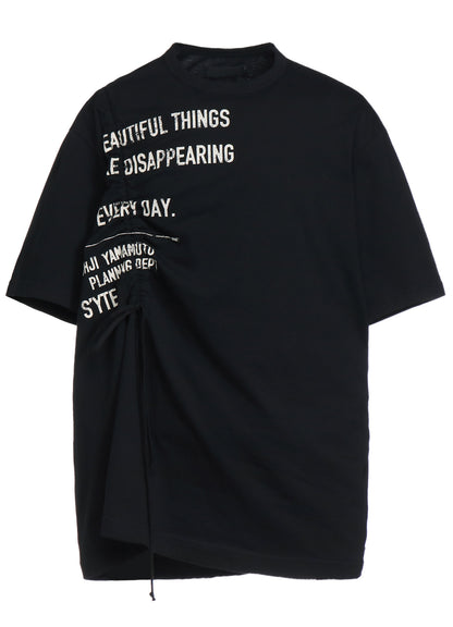 PIGMENT PRINT "BEAUTIFUL THINGS" STRINGS GATHERED T-SHIRT