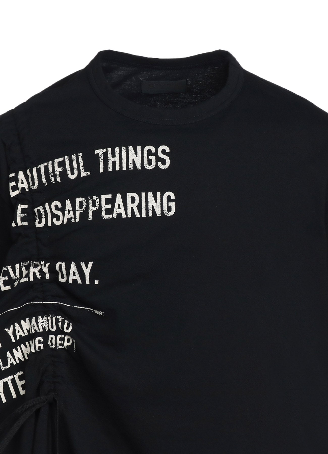 PIGMENT PRINT "BEAUTIFUL THINGS" STRINGS GATHERED T-SHIRT