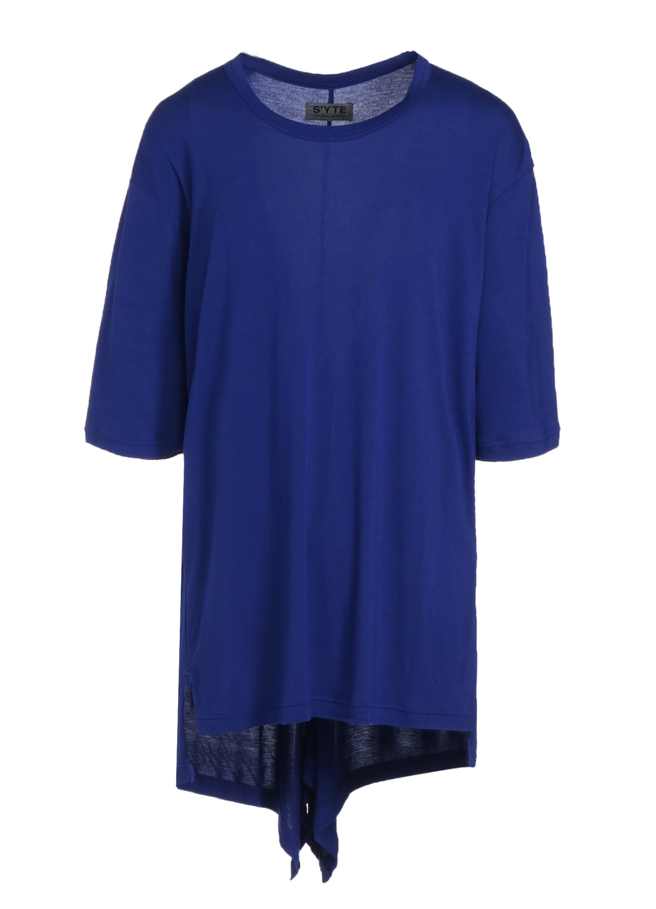 RAYON JERSEY BACK DRAPE FLARE T-SHIRT