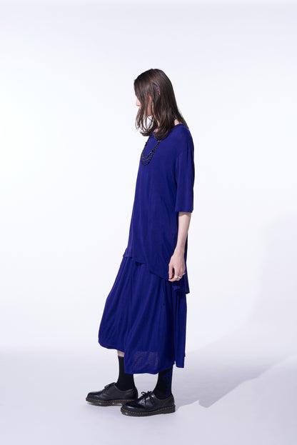 RAYON JERSEY BACK DRAPE FLARE T-SHIRT