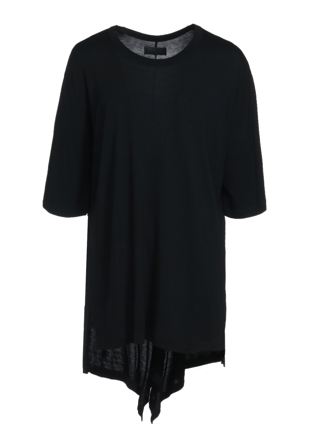 RAYON JERSEY BACK DRAPE FLARE T-SHIRT