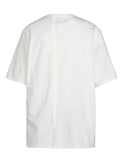 COTTON JERSEY VERTICALLY GRAFTED T-SHIRT WITH HEM SLITS