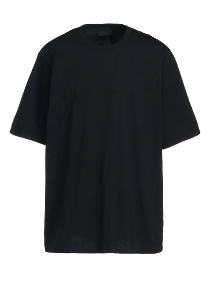 COTTON JERSEY VERTICALLY GRAFTED T-SHIRT WITH HEM SLITS