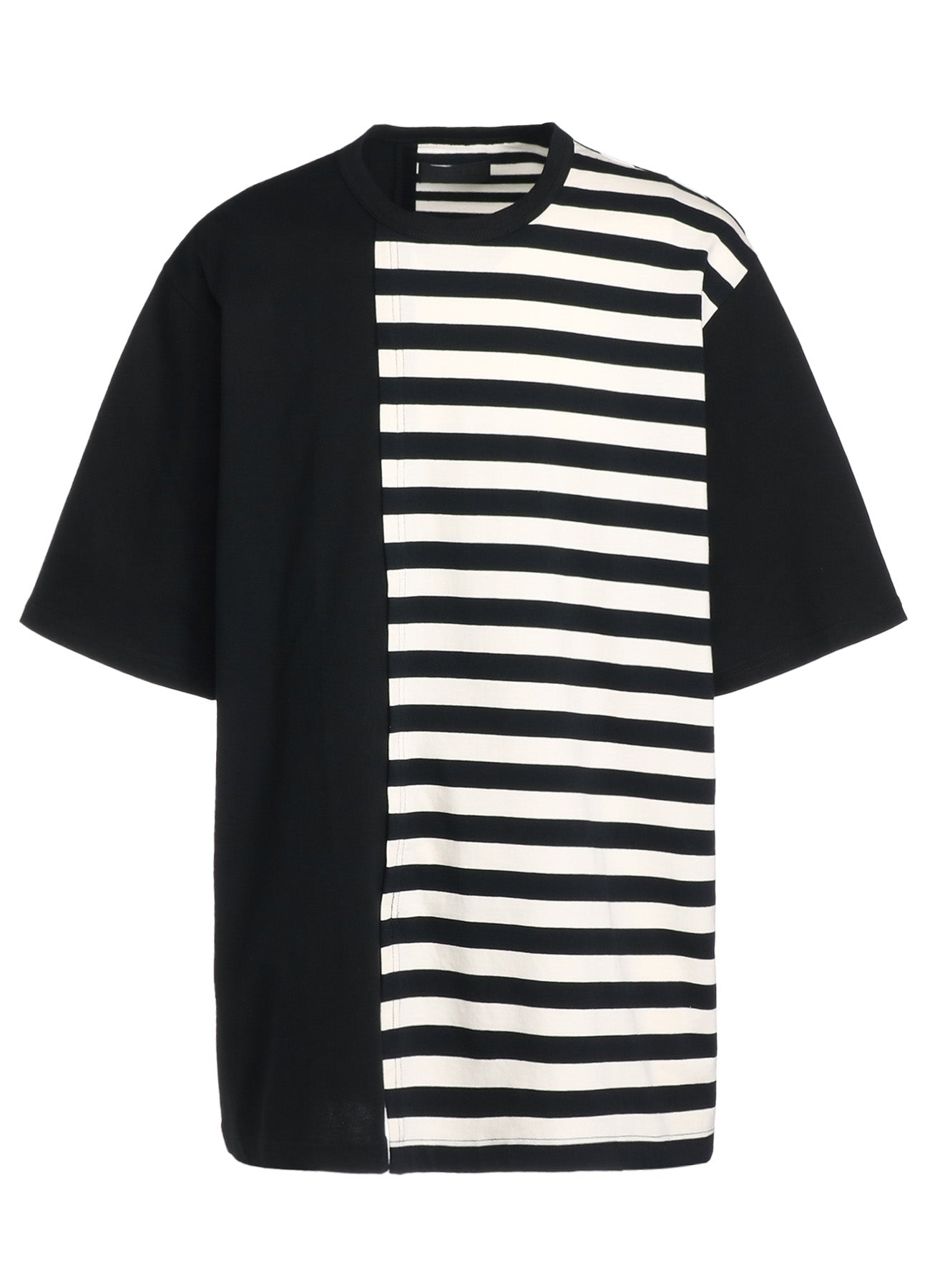 COTTON JERSEY FUSED STRIPE GRAFTED T-SHIRT