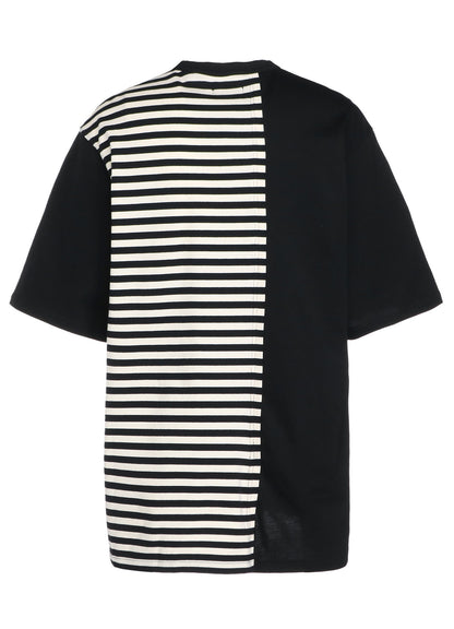 COTTON JERSEY FUSED STRIPE GRAFTED T-SHIRT