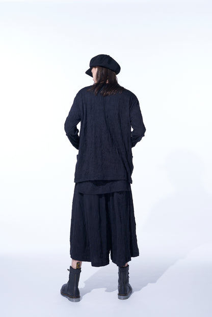 CATCH-WASHER FINISH COTTON JERSEY CARDIGAN