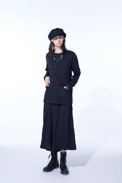 CATCH-WASHER FINISH COTTON JERSEY CARDIGAN