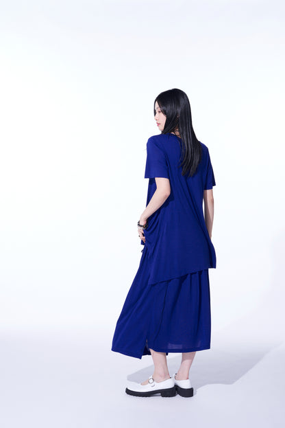 RAYON JERSEY DECONSTRUCTED ASYMMETRICAL DESIGN T-SHIRTS