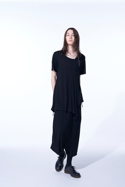 RAYON JERSEY DECONSTRUCTED ASYMMETRICAL DESIGN T-SHIRTS